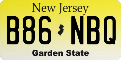 NJ license plate B86NBQ