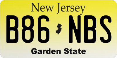 NJ license plate B86NBS