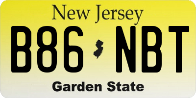 NJ license plate B86NBT