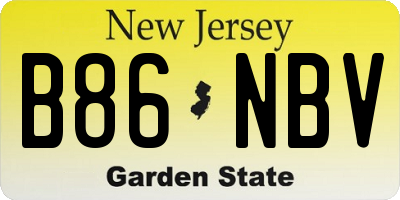 NJ license plate B86NBV