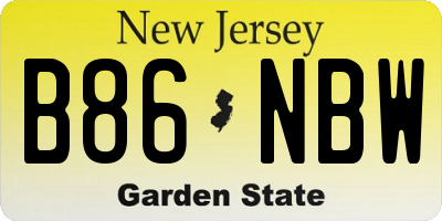 NJ license plate B86NBW