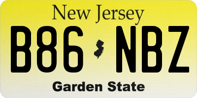 NJ license plate B86NBZ