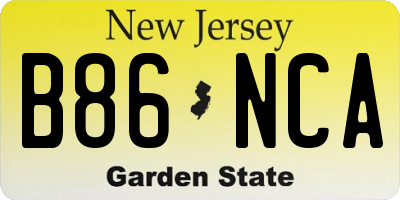 NJ license plate B86NCA