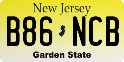 NJ license plate B86NCB