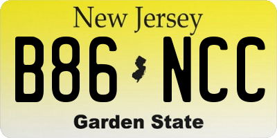 NJ license plate B86NCC