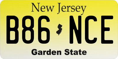 NJ license plate B86NCE