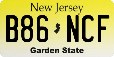 NJ license plate B86NCF