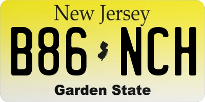 NJ license plate B86NCH