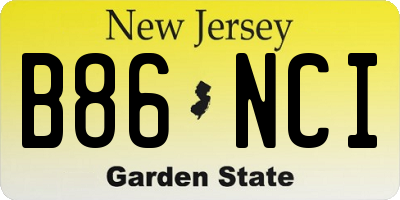NJ license plate B86NCI