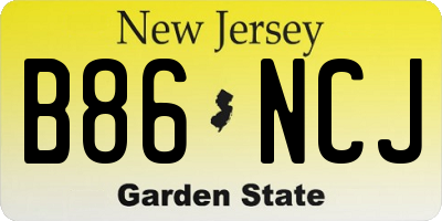 NJ license plate B86NCJ