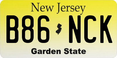 NJ license plate B86NCK