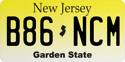 NJ license plate B86NCM