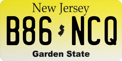 NJ license plate B86NCQ