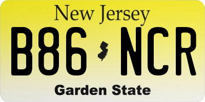 NJ license plate B86NCR