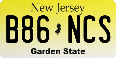 NJ license plate B86NCS