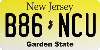 NJ license plate B86NCU