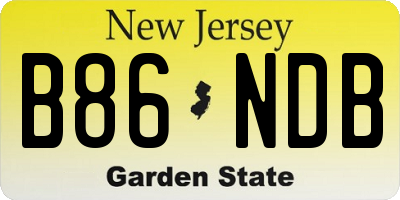 NJ license plate B86NDB