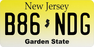 NJ license plate B86NDG