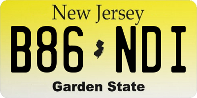 NJ license plate B86NDI