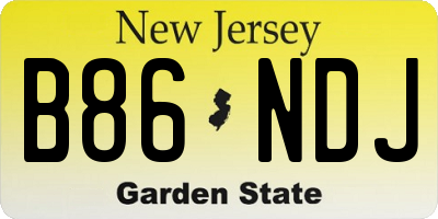 NJ license plate B86NDJ