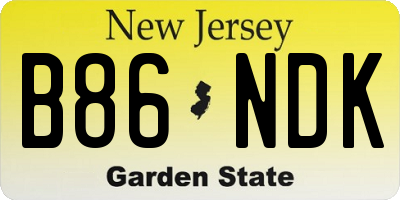 NJ license plate B86NDK
