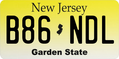 NJ license plate B86NDL
