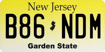 NJ license plate B86NDM