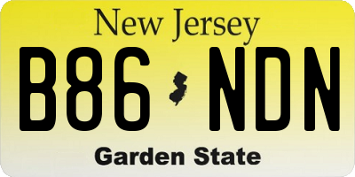 NJ license plate B86NDN