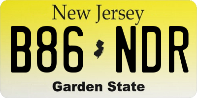 NJ license plate B86NDR