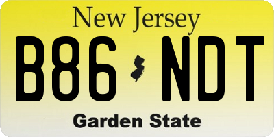 NJ license plate B86NDT