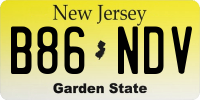 NJ license plate B86NDV