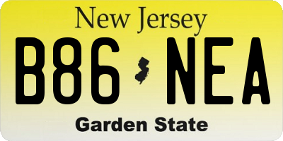 NJ license plate B86NEA