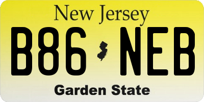 NJ license plate B86NEB