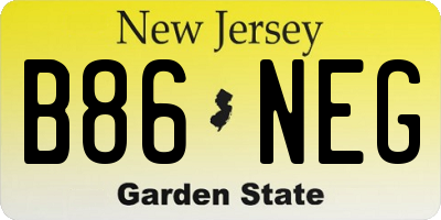 NJ license plate B86NEG