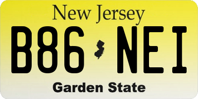 NJ license plate B86NEI