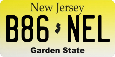 NJ license plate B86NEL