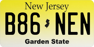 NJ license plate B86NEN