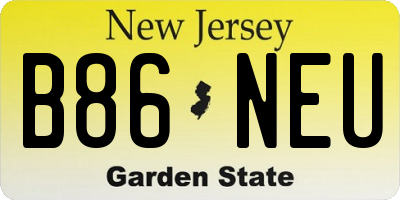 NJ license plate B86NEU
