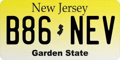 NJ license plate B86NEV
