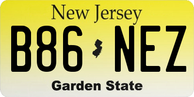 NJ license plate B86NEZ