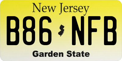 NJ license plate B86NFB