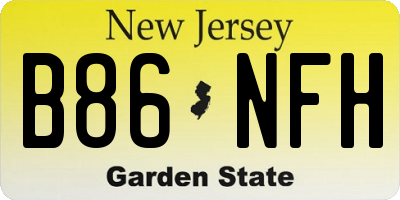 NJ license plate B86NFH