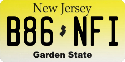 NJ license plate B86NFI