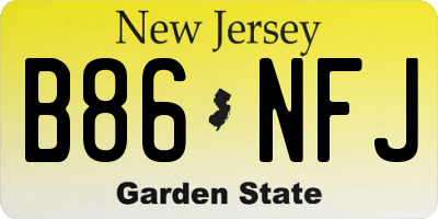 NJ license plate B86NFJ