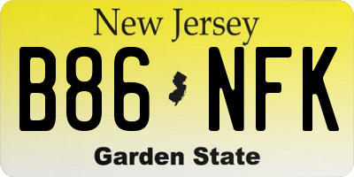 NJ license plate B86NFK