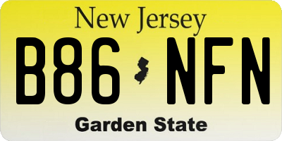 NJ license plate B86NFN