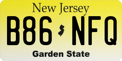 NJ license plate B86NFQ