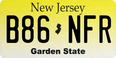 NJ license plate B86NFR