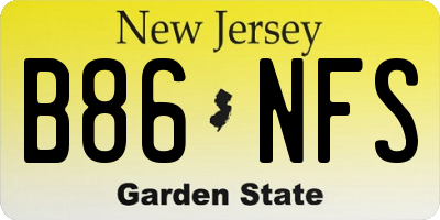 NJ license plate B86NFS