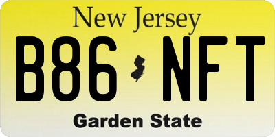 NJ license plate B86NFT